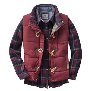 NWT Red Wood Button Vest